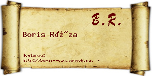 Boris Róza névjegykártya